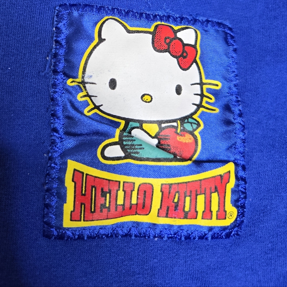 Vintage Hello Kitty Y2k Sanrio Blue Boxy Crop Hoodie … - Gem